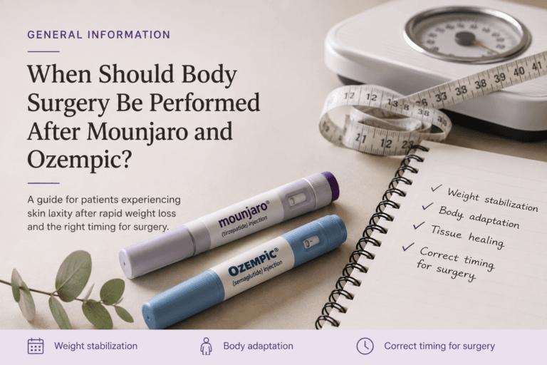 when should body contouring surgery performed after mounjaro and ozempic?